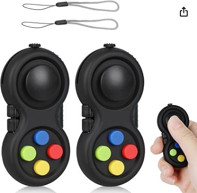 Fidget Pad Controller with 8 Sensory Functions (2 Pack)